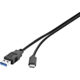 Renkforce USB-Kabel USB 3.2 Gen1 (USB 3.0 / USB 3.1 Gen1) USB-A Stecker, USB-C® Stecker 1.00 m