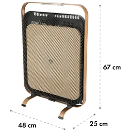 Klarstein HeatPal Marble Blackline Infrarot-Heizung 1300W Wärmespeicher Marmor Aluminium