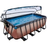 EXIT TOYS Wood Pool 400 x 200 x 122 cm inkl. Sandfilter und Abdeckung
