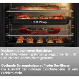 Daewoo Backofen Set Schwarz SoftClose Hydrolyse + Kochfeld Bräterzone