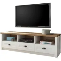 Furn.design TV-Lowboard weiß Eiche Landhaus TV Unterteil 160 x
