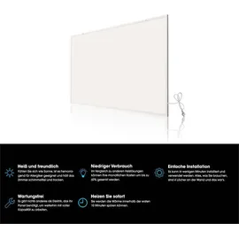 Wiltec Infrarotheizung 520 Watt inkl. WLAN-Thermostat, energieeffizienter Heizkörper mit WLAN Steuerung, Wandmontage Elektroheizung, Heizpaneel IR