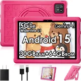 ZENTALITY 2026 Kinder Tablet 10 Zoll Android 15 mit 30GB + 64GB(2TB), 5GWLAN6, Widevine L1, Elterliche Kontrolle, 8-Core, 8000mAh, Kids Tablet mit Kinder + 360° Drehbarer Ständer,Rosa