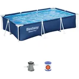 BESTWAY Steel Pro Pool-Set, rechteckig, 3,00 x 2,01 x 66 cm, Blau