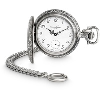 Hermann Jäckle Schöntal 2 Antiklook Taschenuhr Handaufzug Werk vergoldet | Mineralglas | Kette & Reiseetui 50 mm