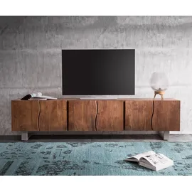 DeLife Live-Edge Lowboard 220 cm Braun Massivholz