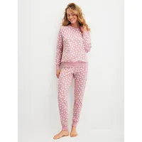 CALIDA Cotton Stripes Pyjama Lila 44-46