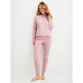 CALIDA Cotton Stripes Pyjama Lila 44-46