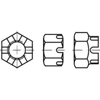 Industrial Quality Supplies DIN 935-1 Kronenmutter, hohe Form, 6