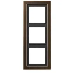 Jung MED2983AT Rahmen 3fach, senkrechte und waagerechte Montage, Messing, LS-DESIGN, Messing antik