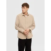 Selected Langarmhemd Beige XXL