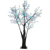 Luminea LED-Deko-Kirschbaum, 336 farbig beleuchtete Blüten, 180 cm, IP44