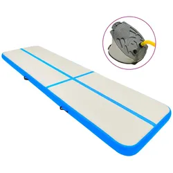 Aufblasbare Gymnastikmatte mit Pumpe 700x100x20 cm PVC Blau