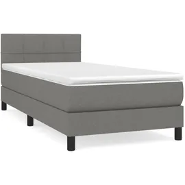 vidaXL Boxspringbett 100 x 200 cm Dunkelgrau