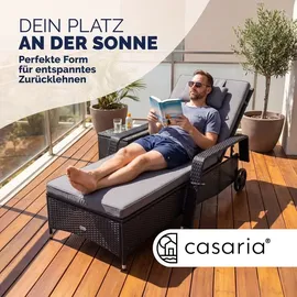 CASARIA Sonnenliege 90 x 43 x 165 cm Schwarz/Anthrazit
