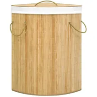 vidaXL Eck-Wäschekorb Bambus 60 L