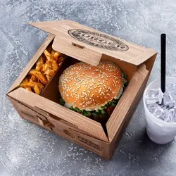 SWS 100 Praktische Hamburgerboxen mit separatem Fach für Beilagen – 210x160x100 mm