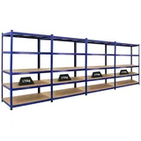 Proregal Mega Deal 4x Schwerlastregal Taurus HxBxT 180 x 120 x 60 cm Fachlast 175 kg Blau