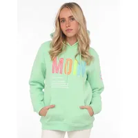 Zwilling Zwillingsherz Sweat-Hoodie, mit aufgesticktem "MOIN"-Schriftzug in Neonfarben Zwillingsherz