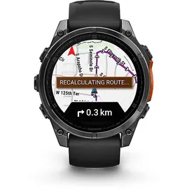 Garmin fenix 8 AMOLED 47 mm schwarz / schiefergrau mit QuickFit Silikon-Armband 22 mm