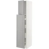 IKEA METOD / MAXIMERA Hos m Ausziehfu 1 Tür/4 Schub weiß/Bodbyn grau