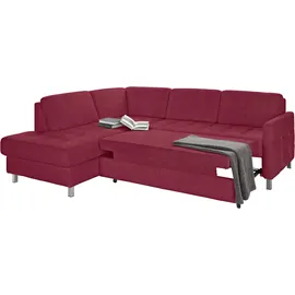 sit&more Ecksofa SIT & MORE "Pablo L-Form", rot (bordeaux), B:233cm H:80cm T:196cm, Luxus-Microfaser ALTARA NUBUCK (100% Polyester) / Struktur fein (100% Polyester);Luxus-Microfaser ALTARA NUBUCK (100% Polyester) / Struktur (90% Polyester, 10% Polyamid), Sofas,