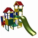 move and stic Klettergerüst "Moritz" Motoriktrainer für Kleinkinder mit Rutsche Konstruktions-Spielset, (aus recyclebarem UV-beständigem Kunststoff), Indoor Outdoor, für das Kinderzimmer oder den Garten blau|bunt|gelb|grün|rot