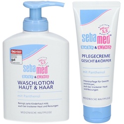 sebamed® Baby & Kind Waschlotion Haut und Haar  und sebamed® Baby & Kind Pflegecreme