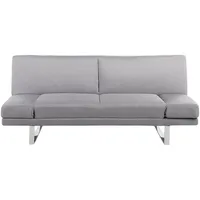 Beliani 2-Sitzer Schlafsofa hellgrau / silber YORK