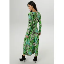 Aniston SELECTED Midikleid Leo-Print Blau/Grün/Schwarz 46