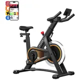 JASPORT Speedbike A3 (Heimtrainer, mit Tablethalterung und bequemer Sitzpolster), App mit Video on Demand Trainingskursen, Kinomap & Zwift kompatibel schwarz|orange