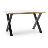 Feldmann-Wohnen Esstisch Hammerfest (mit 2 Erweiterungsstücken, 1-St., moderne Optik, rechteckig, erweiterbar, mit Metallgestell), 120 / 220cm ausziehbar Sonoma Eiche braun