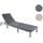 MCW Poly-Rattan Sonnenliege A51 Basic Grau Kissen Dunkelgrau
