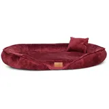 XENIA TEDDY Orthopädisches Hundebett sehr flauschig Tierlando - XXL - rot/bordeaux