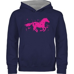 Shirtracer Hoodie Pferd Reitpferd Springpferd Pferd blau|grau