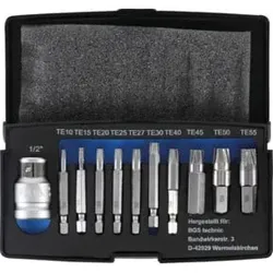 BGS Schraubenausdreher-Satz für defektes T-Profil (für Torx) T10 - T55 11 teilig