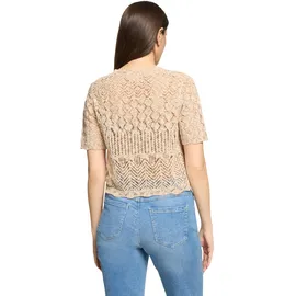 Cartoon Strickjacke mit Ajour-Muster Beige 44