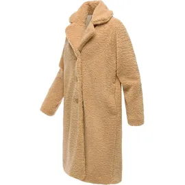 Ragwear Damen, eleganter Teddy-Fleecemantel warme lange Übergangsjacke Tedyco YOUMODO Camel Gr. XXL - XXL