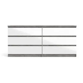 Home Affaire Kommode Naia, 6 Schubladen im skandinavischen Design, Breite 158 cm, Viel Stauraum mit griffloser Front, in mehreren Farben grau