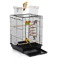 Yaheetech Vogelkäfig Nymphensittichkäfig 40 x 40 x 58 cm schwarz