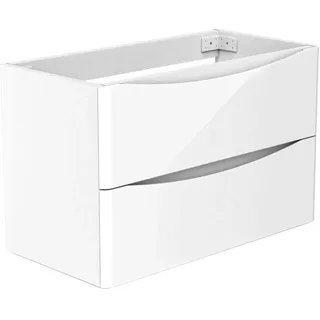 duschspa Waschtisch Unterschrank Badschrank Badezimmer Schrank Hängeschrank (Smiley), 50/60/80/100/120 cm weiß 80 cm x 50 cm x 39.5 cm