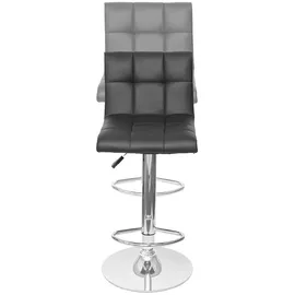 Mendler 2er-Set Barhocker HWC-G87, Tresenhocker Barstuhl, höhenverstellbar ~ Kunstleder grau-weiß, Chromfuß