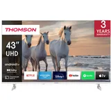 Thomson 43 Zoll (109 cm) UHD Weiß Fernseher Smart Android TV (WLAN, HDR, Triple Tuner DVB-C/S2/T2, Sprachsteuerung, Netflix, YouTube, Prime Video, Disney+) – 43UA5S13W-2023...