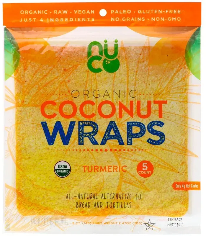 Coconut Wraps Nuco - Kurkuma – roh (0.07kg)