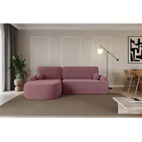 ALTDECOR Ecksofa LIRA-L, Couch mit Schlaffunktion, Wohnzimmer - Wohnlandschaft, Corner Sofa Bett Eckcouch Couch L-Form Schlafcouch Ausziehbar rosa