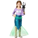 dressforfun Kostüm Entzückende Meerjungfrau, Einteiliges Outfit mit rückwärtigem Reißverschluss bunt 104 (3-4 Jahre) | 104 (3-4 Jahre)