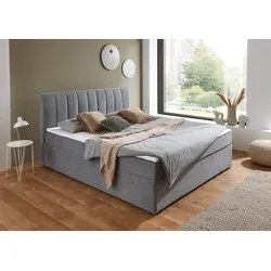 Boxbett "Alva", grau, B:203cm L:211cm, ATLANTIC HOME COLLECTION, Komplettbetten, wahlweise mit Matratze und Topper