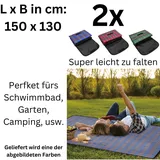 Picknickdecke Strandmatte Stranddecke Reisedecke Camping Matte 150x130cm 2x