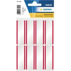 HERMA Namenstikett 1902 54x19mm Acetatseide Rand rot 16 St./Pack.