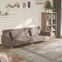 VidaXL Schlafsofa 2-Sitzer, mit 2 Kissen, Gästebett mit Holzrahmen,